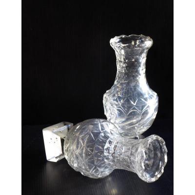 Pair Of Vases, Anglo Irish Cut Crystal Glass, 18th Century