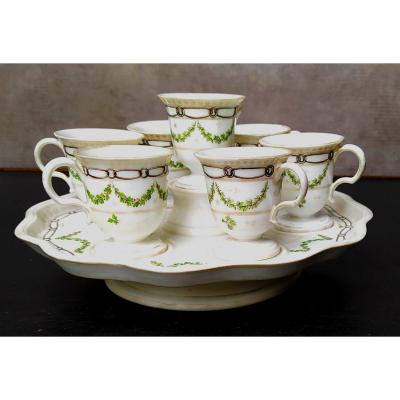 Service Of 7 Ice Cups, And Display, Paris, Louis XVI, Signed Dihl