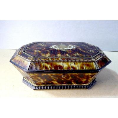 Inlaid Sewing Box, Engraved Steel, Circa 1860