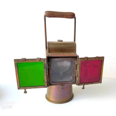 Acetylene Lantern  Chef De Gare, Circa 1900, Signed
