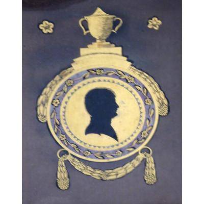 églomisé Portrait-silhouette Of A Young Man, 1st Empire Period