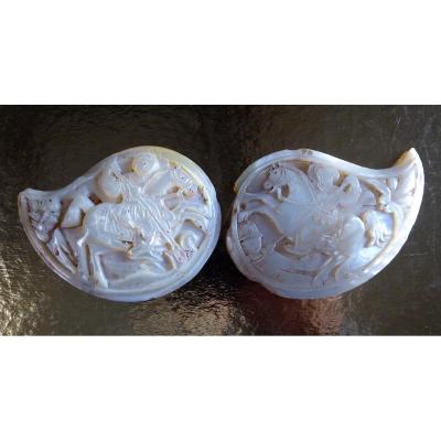 Christian Pafta Elements, Mother Of Pearl Carved, Balkans, 18th Or 19th Century