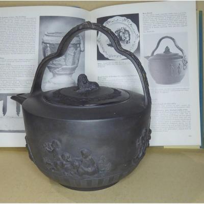 Rare Turner, C.1780 Black Basalt Rum Kettle, Damaged