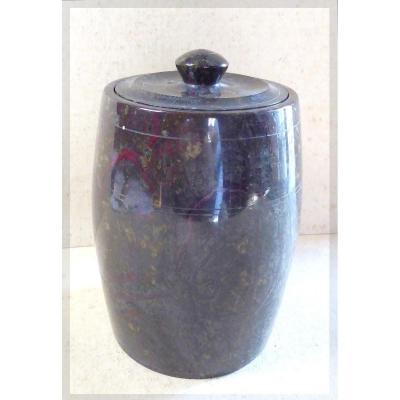 Covered Urn, Turned Serpentine Stone, 19th Century,