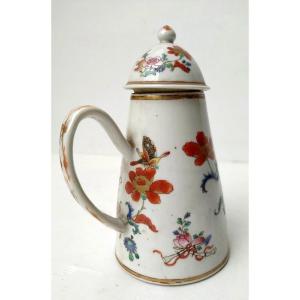 Curieuse Chocolatière Compagnie Des Indes Aux Papillons, 18th Century