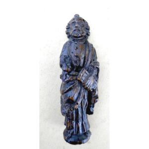 Saint Peter, Pretty Carved Wooden Statuette, 17th Or 18th Century