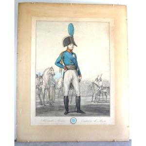 Alexander 1st, Tsar In Paris. Reference Engraving. 1816