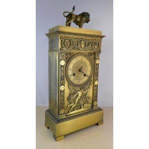 Large Gilt Bronze French Pendule, 1st Empire,  The Ancient Arts