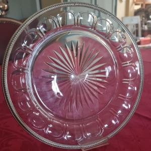 Cut Crystal Plate Circled With Silver Late Nineteenth Century