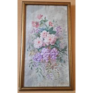 Watercolor Of Flowers By Léonie Denis