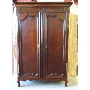 18th Century Solid Mahogany Wardrobe, Port Work