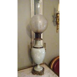 Napoleon III Lamp In Celadon Green Porcelain