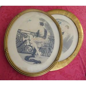 Pair Of 1925 Period Tithographs Depicting Elegant Women