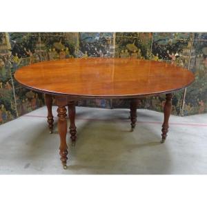  Large Oval Mahogany Table From The Restoration Period