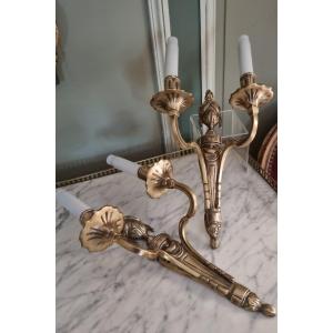 Paire d'Appliques En Bronze De Style Louis XVI