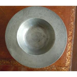 Pewter Patene Nemours 17th Century