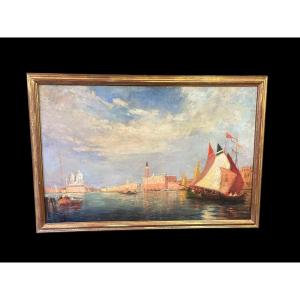 View Of Venice Signed De Guise 19th Century