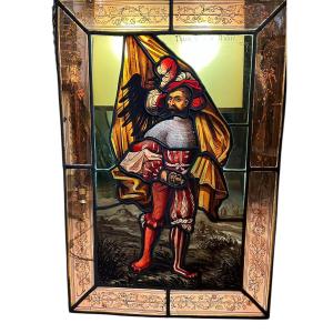 19th Century Stained Glass Window By Michel Thiria