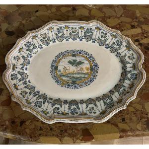 Large 18th-century Moustiers Earthenware Dish