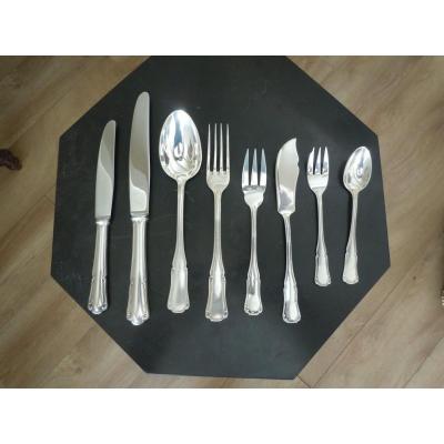 Ercuis Housewife In Metal Argente 78 Pieces