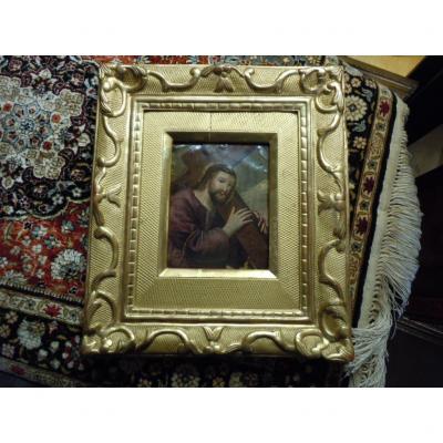 Oil On Copper 17th Christ Carrying The Cross
