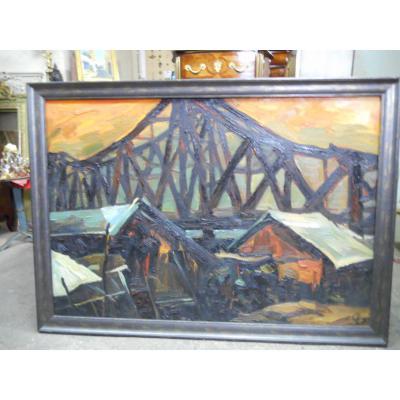 Large Oil On Canvas Signed Pham Luan