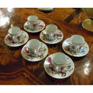 Gucci Six Flora Porcelain Cups And Saucers