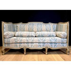 Louis XV Alcove Sofa In Lacquered Wood, 19th Century. (176cm).