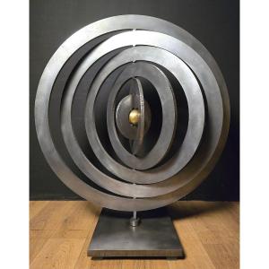 Important Metal Armillary Sphere, Astrolabe, Signed Stolnikoff. (112cm X 99cm X99xm)