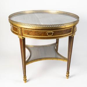 Louis XVI Pedestal Table Signed Gervais Durand (1839-1911), 19th Century