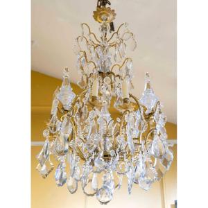 Louis XV Style Cage-shaped Crystal Chandelier