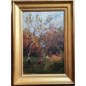 Animated Landscape Oil On Canvas XIXth Century Eastern School