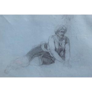 Horace Vernet Mathilde And Malek Adhel Sketch Drawing Graphite Sophie Cottin