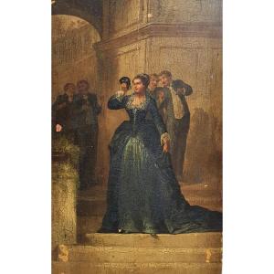 Masked Ball Scene Oil On Panel Late Nineteenth Century