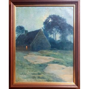 Emile Baudoux A House In Normandy Oil On Canvas 1917
