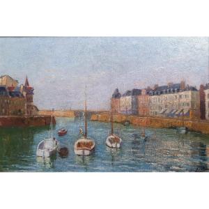 Jules Saint-saëns Saint-valery-en-caux Oil On Panel Normandy