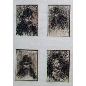 Théophile Alexandre Steinlen 4 Portraits Of Jehan Rictus Drawings The Soliloquies Of The Poor