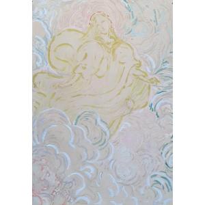 Maurice Chabas The Virgin Mary Gouache Or Oil On Paper