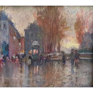 Gaetano Esposito Paris By Night Pastel End Of The 19th Century