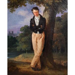 Jean Auguste Dubouloz Full-length Portrait Of A Man Oil On Canvas Dandy