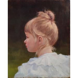 Portrait Of A Young Girl, Impressionist, Late 19th Century