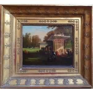 The Fresh Waters Of Asia Istanbul Constantinople Oil On Panel Circa 1830
