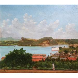 Animated Landscape In Brazil? Oil On Canvas 1905 Signed Lapied