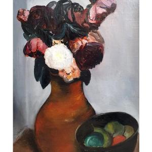Jacinto Salvadó Still Life With Fruit And Vase Of Flowers Derain Picasso Spanish Artist