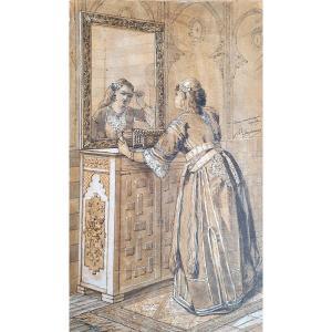 Jan Baptist Huysmans Jewess Coquette In Algiers Pen On Paper 19th Century