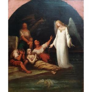 Marie Méloè Marsaud Née Lafon, Charity, Oil On Canvas, Circa 1840, Female Artist, Sketch