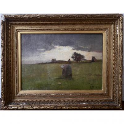 Léon Gustave Ravanne The Glaneuse In Meulan 1883 Yvelines