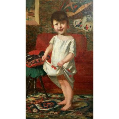 Mor Karvaly Young Girl With Cherries In An Interior Circa 1890