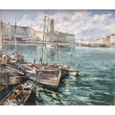 Le Port De La Rochelle By Charles Blondin Oil On Canvas