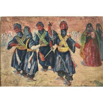 René Pottier La Sebiba Touareg Festival Oil On Canvas 1935 Orientalism